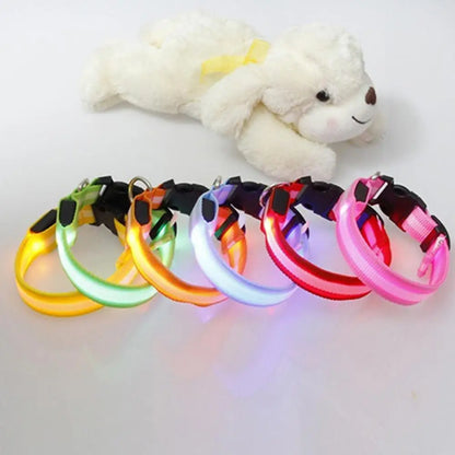 LED Dog Anti-lost Collar Pet Collar Glowing Luminous LED Night Light For Small Medium Large Dogs Collars Leads Safety Necklace