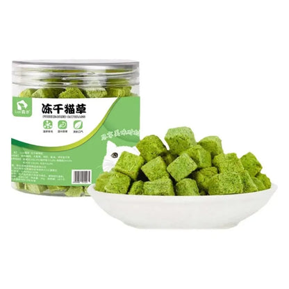 Cat Grass Grain Freeze Dried Cat Snack Cat Nips Cat Chewing Teething Treats Kitten Teeth Cleaning Snacks Cat Eat Mild Row Teeth