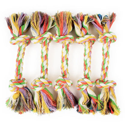 Cotton Dog Toys Puppy Chewing Toys Rope Knot Toy Durable Braided Dog Toys Dog Cleaning Teeth Braided Bone Rope Pet Products 24cm