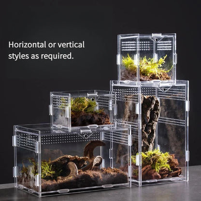 Home & Garden Pet Product Insect supplies boxes reptile product Hermit Crab Gecko Feeding Tank Assembled Acrylic Transparent Box