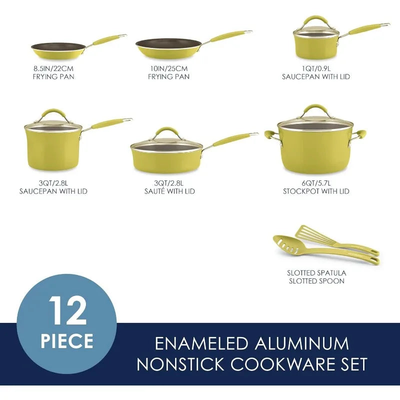 Cucina Nonstick Cookware Pots and Pans Set, 12 Piece