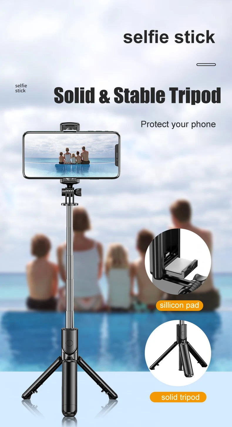 Phone Holder Wireless Selfie Stick Tripod 360 Degree Rotation Support For iPhone Xiaomi Samsung Mobile Phone Live Video Stand