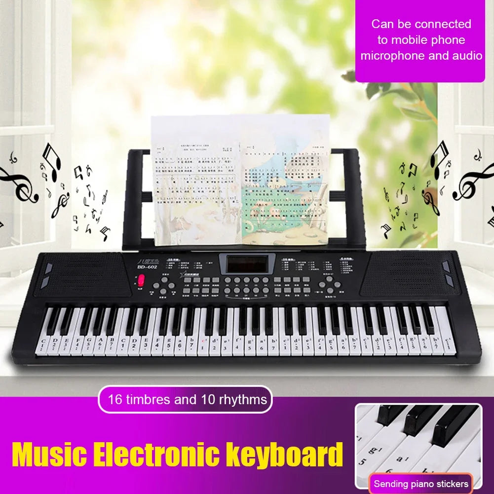 61 Keys USB Digital Keyboard Piano Professional Big Children's Musical Electronic Piano Portable Kids Toy Musical Instruments