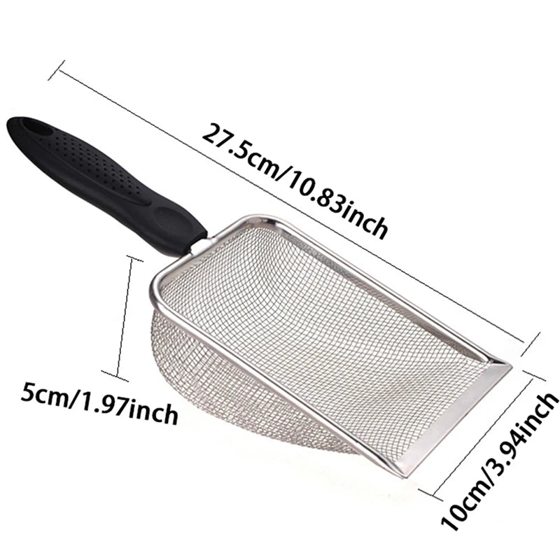 Pet Cleaning Tools Stainless Steel Feces Shovel Net Cat Litter Shovel Reptiles Lizard Sand Shovel Mesh Screen Fecal Spoon