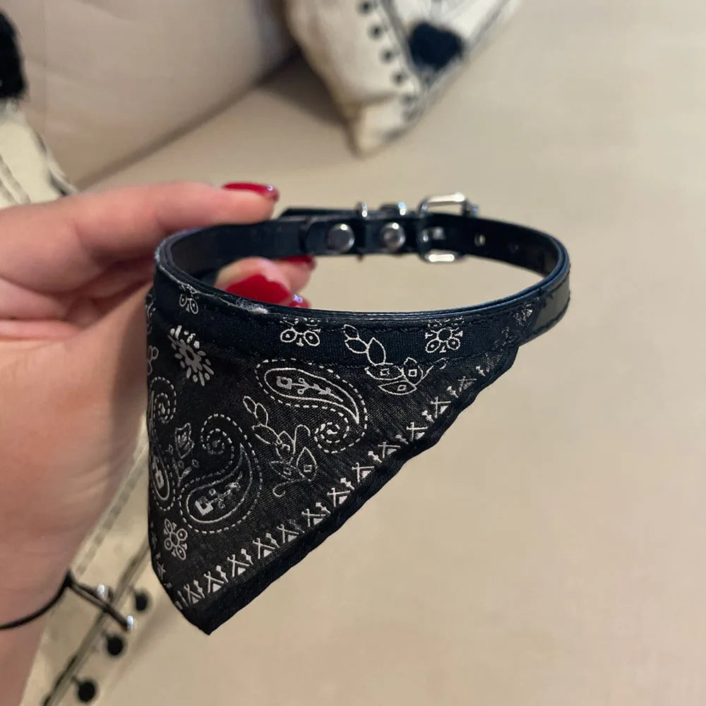 Cute Printed Bandana Cat Collar Puppy Dog Cat Scarf Collar Adjustable Triangular Pet Banadana Collar for Kittens Small Animals