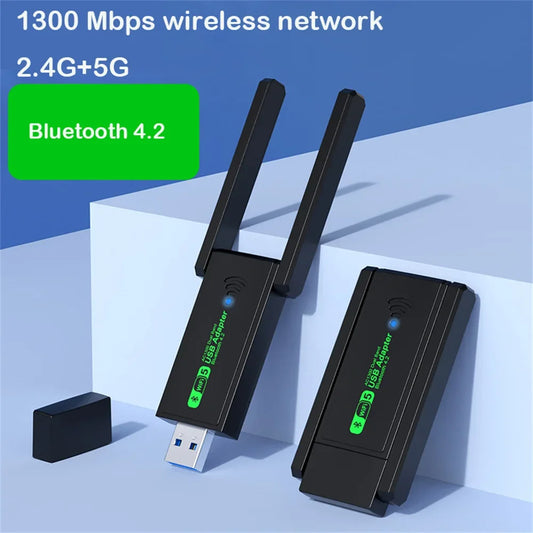 WiFi USB 3.0 Adapter 1300Mbps Bluetooth 4.2 Dual Band 2.4GHz/5GHz Wifi Usb For PC Desktop Laptop Network Card Wireless Receiver