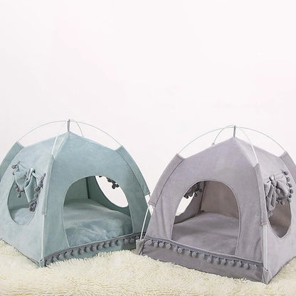 Cat Tent Bed Pet Products The General Teepee Closed Cozy Hammock with Floors Cat House Pet Small Dog House Accessories Products