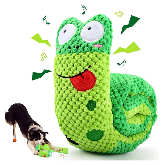 Dog Puzzle Toy Plush Sound Toys Foldable Snail Sniffing Interactive Squeak Food Molar Dog Pet Toy Supplies for Foraging Training