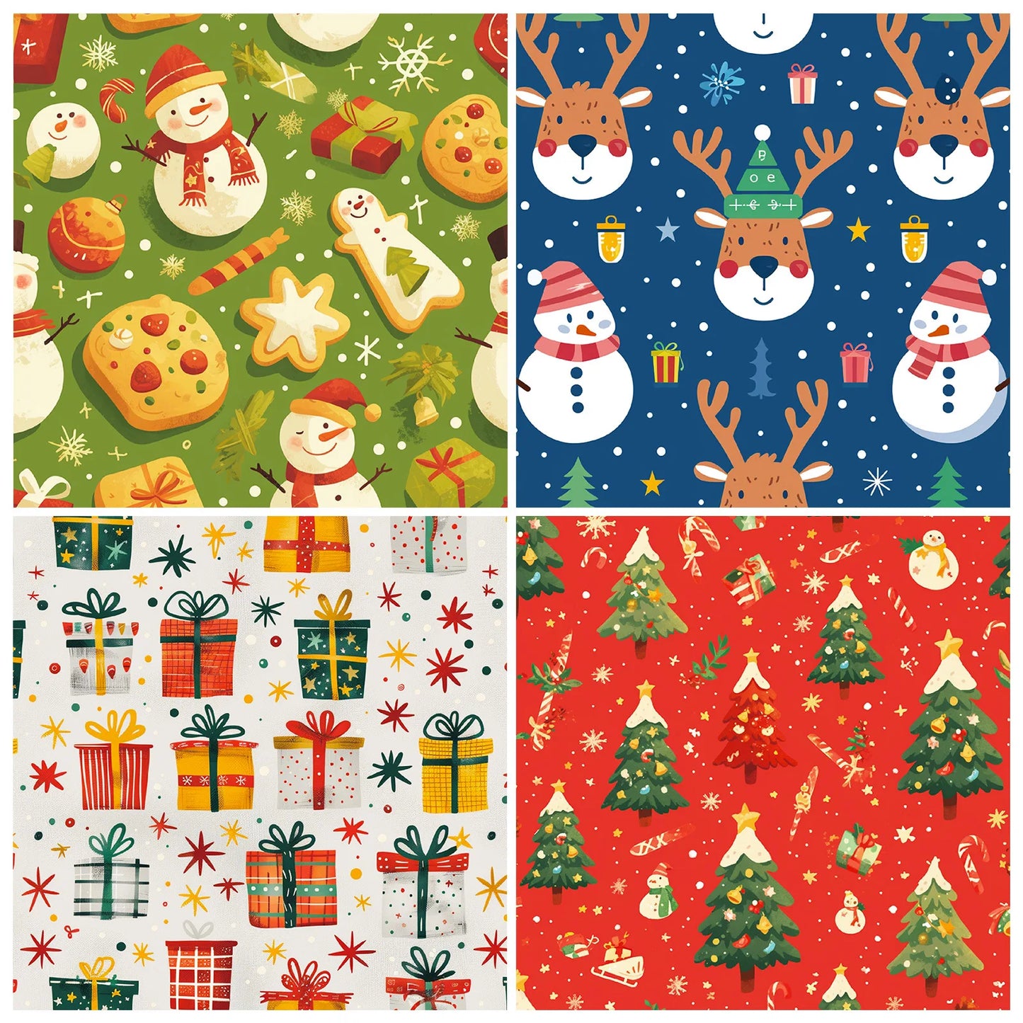 24Sheets Merry Christmas Scrapbook Paper Pad for Journaling DIY Arts,Craft Snowflake,Santa Pattern Christmas Gift Wrapping Paper