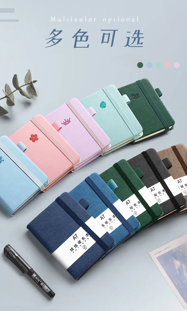 A7 Mini Notebook Strap Notepad Elastic Band Pocket Small Book Student Book Keeping Hand School Office Supplies Back To School