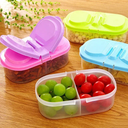 Healthy Plastic Food Container Portable Lunch Box Capacity Camping Picnic Food Fruit Container Storage Box for Kids Dinnerware