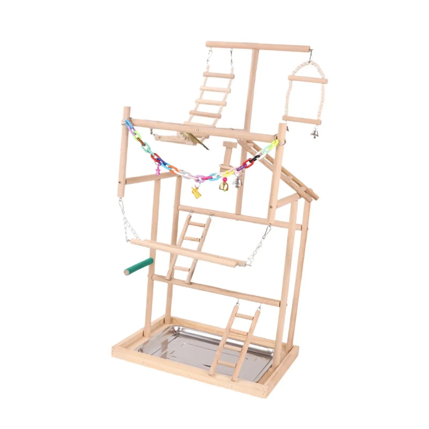 Parrot Playground Parrot Perch Stand Fitness Bird Activity Climb Wooden Parrot Stand Birdcage Accessories for Parakeet Budgie