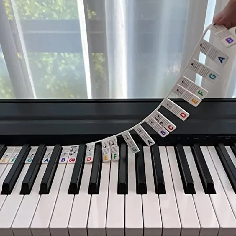 Reusable Silicone Piano Keyboard Note Labels - Perfect for Kids & Beginners Learning Piano Notes Musical Instrument Accessories