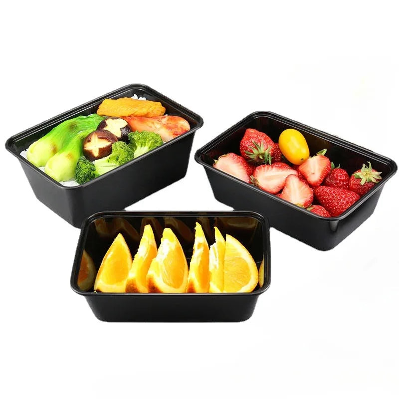 Disposable Food Container Kitchen Refrigerator Storage Box Fruit Salad Sandwich Takeout Lunch Box with Lid Catering Supplies