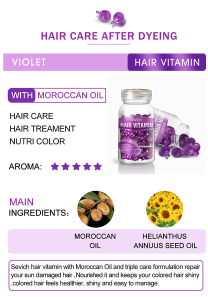 2024 Sevich Vitamin Capsule Repair Damaged Hair Keratin Complex Oil Anti-Loss Moroccan Oil Soft Smooth Silky Hair Care Products