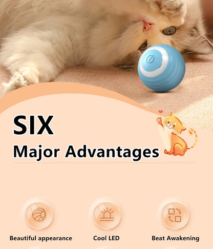 Cat Interactive Ball Smart Pet Cat Toys Indoor Automatic Rolling Magic Ball Electronic Interactive Cat Toy Cat Game Accessories