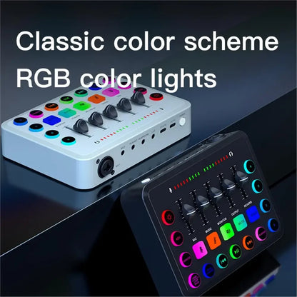 F11 Live Sound Card 5-Channel Mixer Streaming Sound Card Audio Mixer Professional Studio Recording Kit Podcast Accessories Parts