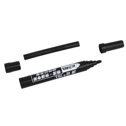 5pcs Permanent Paint Marker Pen Oily Waterproof Black Pen for Tyre Markers Quick Drying Signature Pen Stationery Supplies