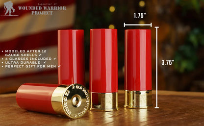 4PCS/Set 36ML Shot Glass Drinking Cup Creative High Quality Plastic Shotgun Bullet Shape Water Wine Glass Party Drinkware Gift