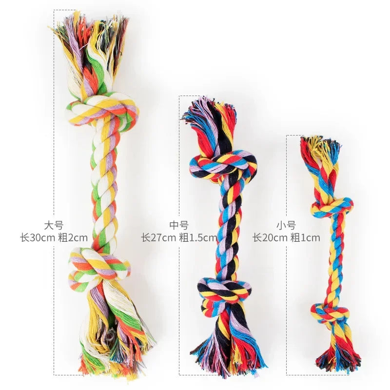 Cotton Dog Toys Puppy Chewing Toys Rope Knot Toy Durable Braided Dog Toys Dog Cleaning Teeth Braided Bone Rope Pet Products 24cm