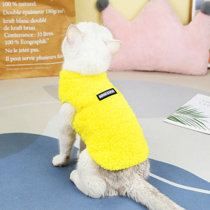 Soft Coral Fleece Pet Clothes Warm Dog Vest Coat Cute Puppy Sweater Cat Apparel For Chihuahua Yorkie Terrier Shih Tzu Pet Outfit