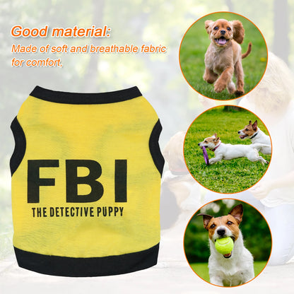 Police Suit Cosplay Dog Clothes Black Elastic Vest Puppy T-Shirt Coat Accessories Apparel Costumes  Pet Clothes for Dogs Cats