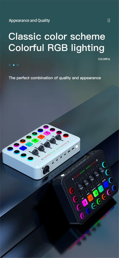 F11 Live Sound Card 5-Channel Mixer Streaming Sound Card Audio Mixer Professional Studio Recording Kit Podcast Accessories Parts