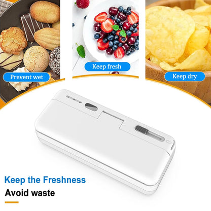 Mini Sealer 2in1 Plastic Bag Sealing Machine Portable Food Package Bags Sealer USB Rechargeable Handheld Plastic Bag Heat Sealer