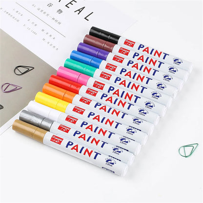 Paint Permanent Marker Pen Painting Oily Stationery Pen Waterproof Lasting White Markers Tire Tread Rubber Fabric Paint Marker