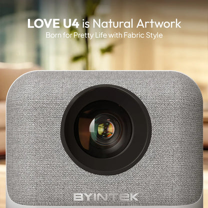 BYINTEK Full HD Mini Projector LOVE U4 1080P 4K Video 5G WIFI Android Auto Focus Portable Smart Projectors  Home Theater Cinema