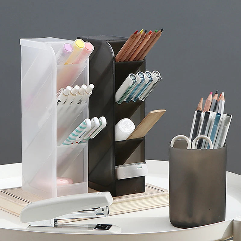 Kawaii Large Capacity Desk Pen Holder Pencil Makeup Storage Box Desktop Organizer Stand Box School Office Stationery