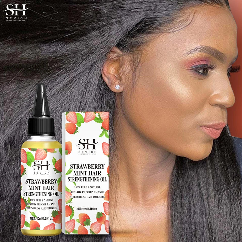 Strawberry Hair Growth Oil Hair Care Essence Repair Hairs Damaged Care Treatment Strengthening Moisturizing Oil Anti Hair loss