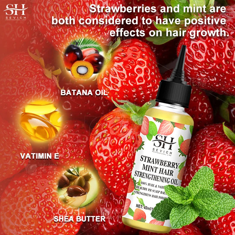 Strawberry Hair Growth Oil Hair Care Essence Repair Hairs Damaged Care Treatment Strengthening Moisturizing Oil Anti Hair loss