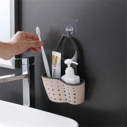 Sink Draining Hanging Basket Adjustable Kitchen Accessories Rubber Sink Bag Soap Sponge Shelf Faucet Holder for Bathroom 1PC