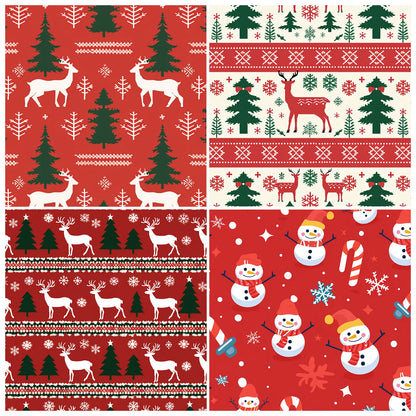 24Sheets Merry Christmas Scrapbook Paper Pad for Journaling DIY Arts,Craft Snowflake,Santa Pattern Christmas Gift Wrapping Paper