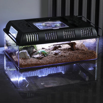 Reptile Terrarium Reptile Carrier With Handle Turtle Habitat Reptile Plastic Terrarium Reptile Tank For Reptiles Amphibian