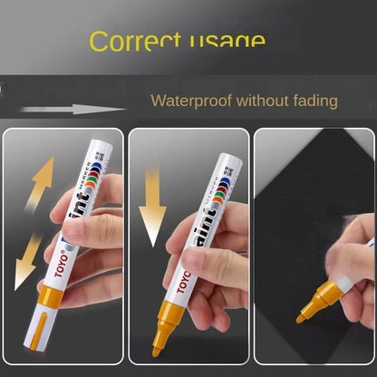 1Pcs Waterproof Cars Wheel Tire Oily Mark Pen Auto Rubber Tyre Colorful Permanent Paint Pen Graffiti Touch Up Paint Marker Pen