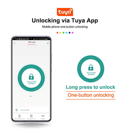 Tuya Bluetooth Smart Biometric Fingerprint Door Lock Keyless Quick Unlock Anti Theft Padlock IP67 Waterproof Home Travel Securit