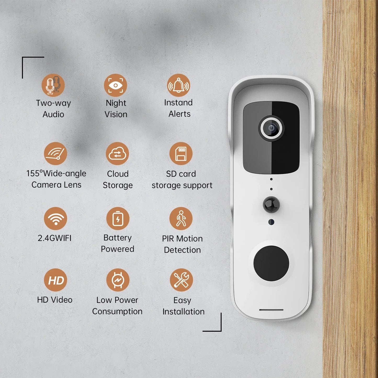 Tuya Smart Video Doorbell Waterproof Night Vision Home Security 1080P Full HD Camera Digital Visual Intercom WIFI Tuya Door Bell