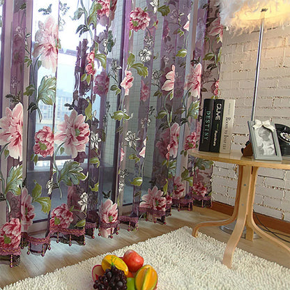 3D Treatments Panel Draperies Window Curtains Beige Purple Tulle For Luxury Sheer For Kitchen Living Room The Bedroom