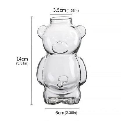 320ML Creative Cute Bear Coffee Mug with Straw Transparent Cup Beer Milk Coffee Water Cups Wholesale Glass Drinkware Mug Set