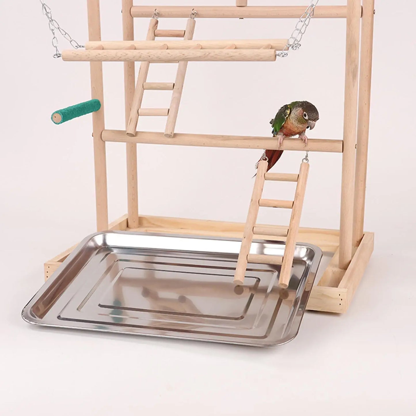 Parrot Playground Parrot Perch Stand Fitness Bird Activity Climb Wooden Parrot Stand Birdcage Accessories for Parakeet Budgie