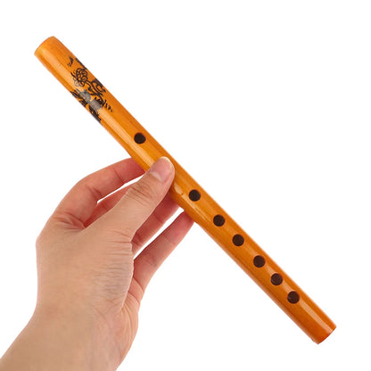 1Pc Chinese Traditional 6 Holes Bamboo Flute Vertical Flute Clarinet Student Musical Instrument Wooden Color Flute For Beginner