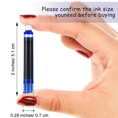 50/100pcs Fountain Pen Ink Cartridges Black Blue Red Color Set of 2.6/3.4 mm Refill Ink Cartridges Bore Diameter High Quality