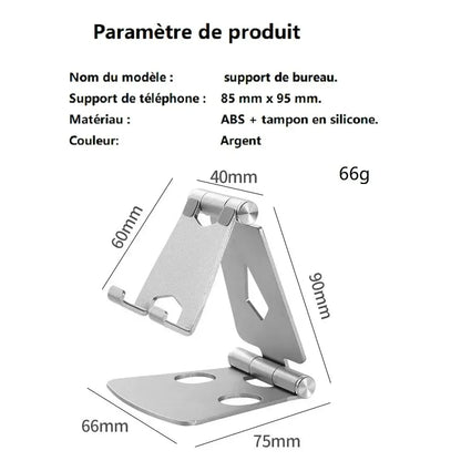 Aluminum Phablet Phone Universal Desktop Stand Double Folding Portable Telescopic Stand Folding Storage Multi Angle Adjustment