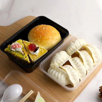 Disposable Food Container Kitchen Refrigerator Storage Box Fruit Salad Sandwich Takeout Lunch Box with Lid Catering Supplies