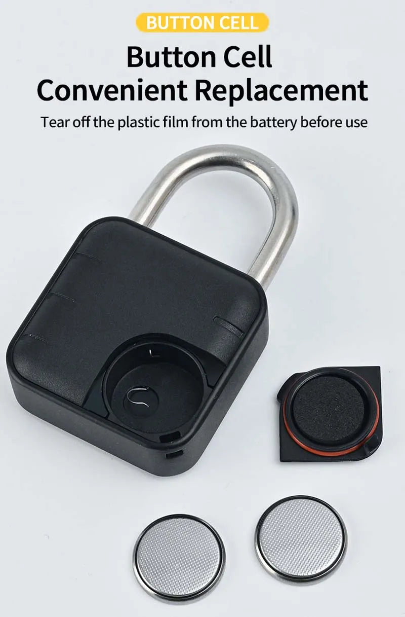 Tuya Bluetooth Smart Biometric Fingerprint Door Lock Keyless Quick Unlock Anti Theft Padlock IP67 Waterproof Home Travel Securit