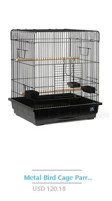 Wrought Iron Bird Cage Rolling Stand PlayTop Parrot Lovebirds Cockatiels Pigeons Flight Cage