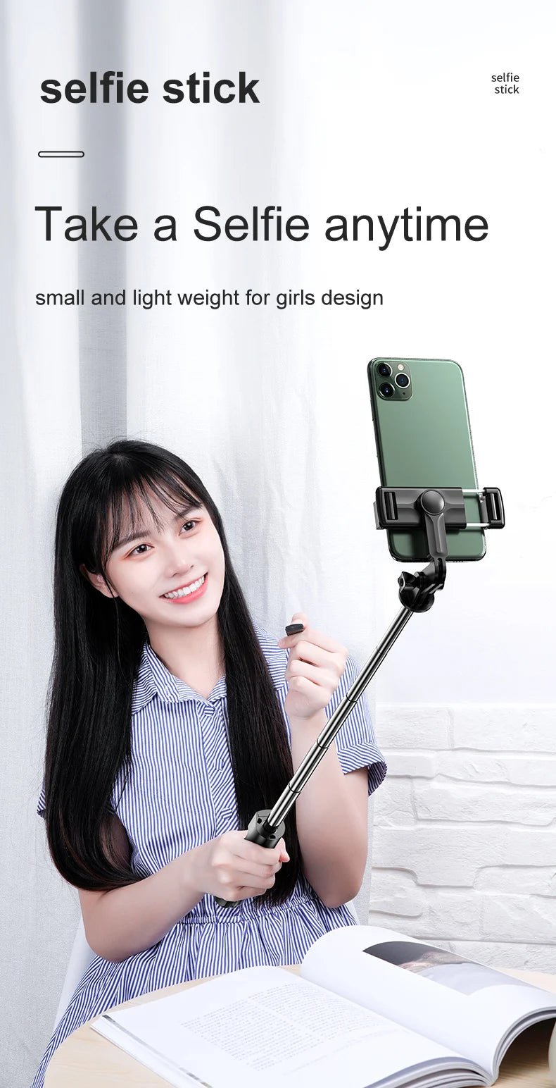 Phone Holder Wireless Selfie Stick Tripod 360 Degree Rotation Support For iPhone Xiaomi Samsung Mobile Phone Live Video Stand