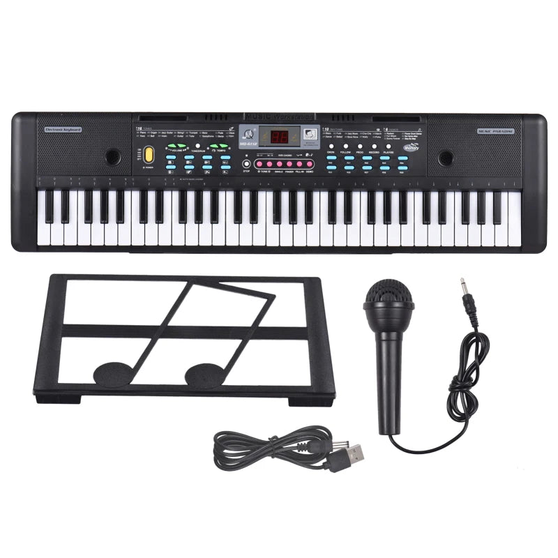 61 Keys USB Electronic Organ Kids Electric Piano Digital Music Electronic Keyboard LED Display Kids Gift Musical Instrument